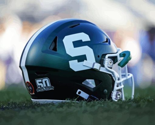 Michigan State Football Helmet Paint By Numbers