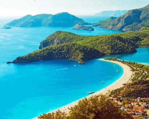 Oludeniz Turkey Coast Paint By Numbers