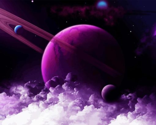 Purple Planet Paint By Numbers