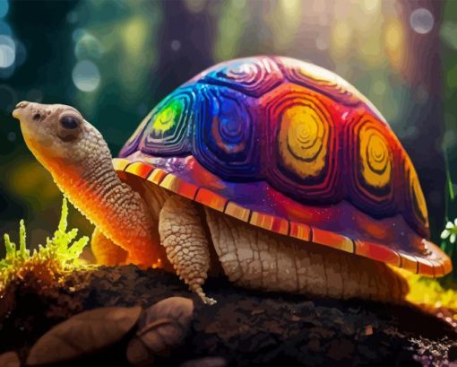 Rainbow Turtle Paint By Number