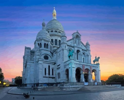 Sacre Coeur At Sunset Paint By Number