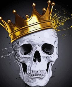 Skull In Golden Crown Paint By Numbers