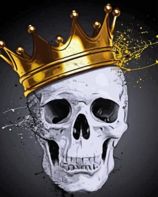 Skull In Golden Crown Paint By Numbers