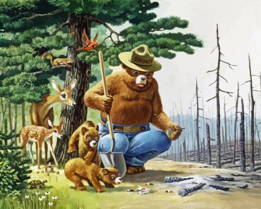 Smokey Bear Paint By Numbers