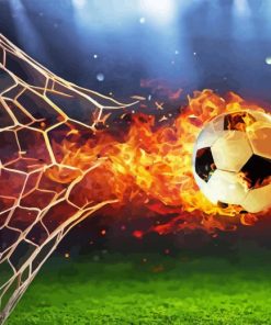 Soccer Ball On Fire Paint By Number