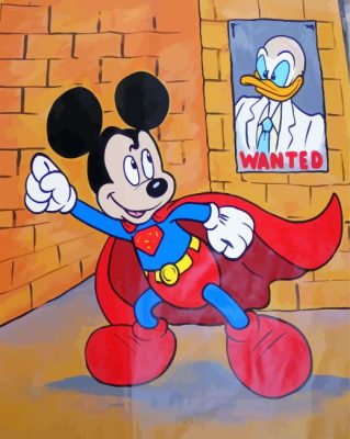 Superman Mickey Mouse Paint By Numbers