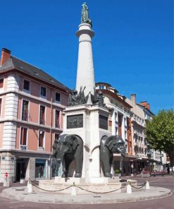 The Elephant Fountain Of Chambery Paint By Numbers