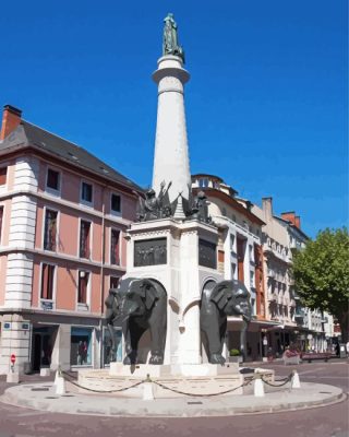 The Elephant Fountain Of Chambery Paint By Numbers