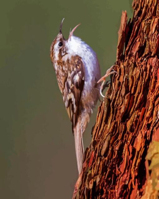 Treecreeper On Tree Paint By Number