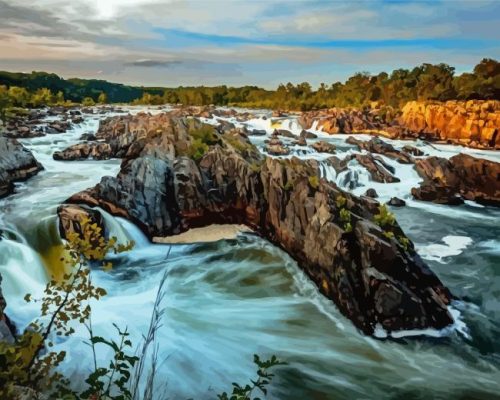 Virginia Great Falls Paint By Numbers