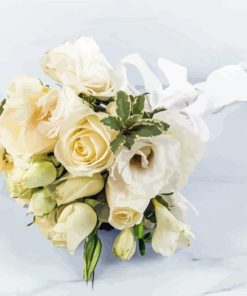 White Rose Bouquet Paint By Number