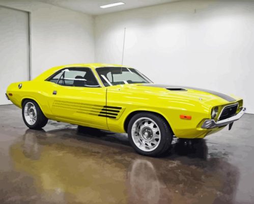 Yellow 1974 Challenger Paint By Number