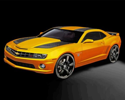 Yellow Camaro Paint By Numbers