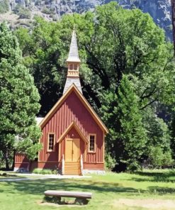 Yosemite Chapel Paint By Number