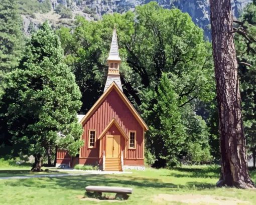 Yosemite Chapel Paint By Number